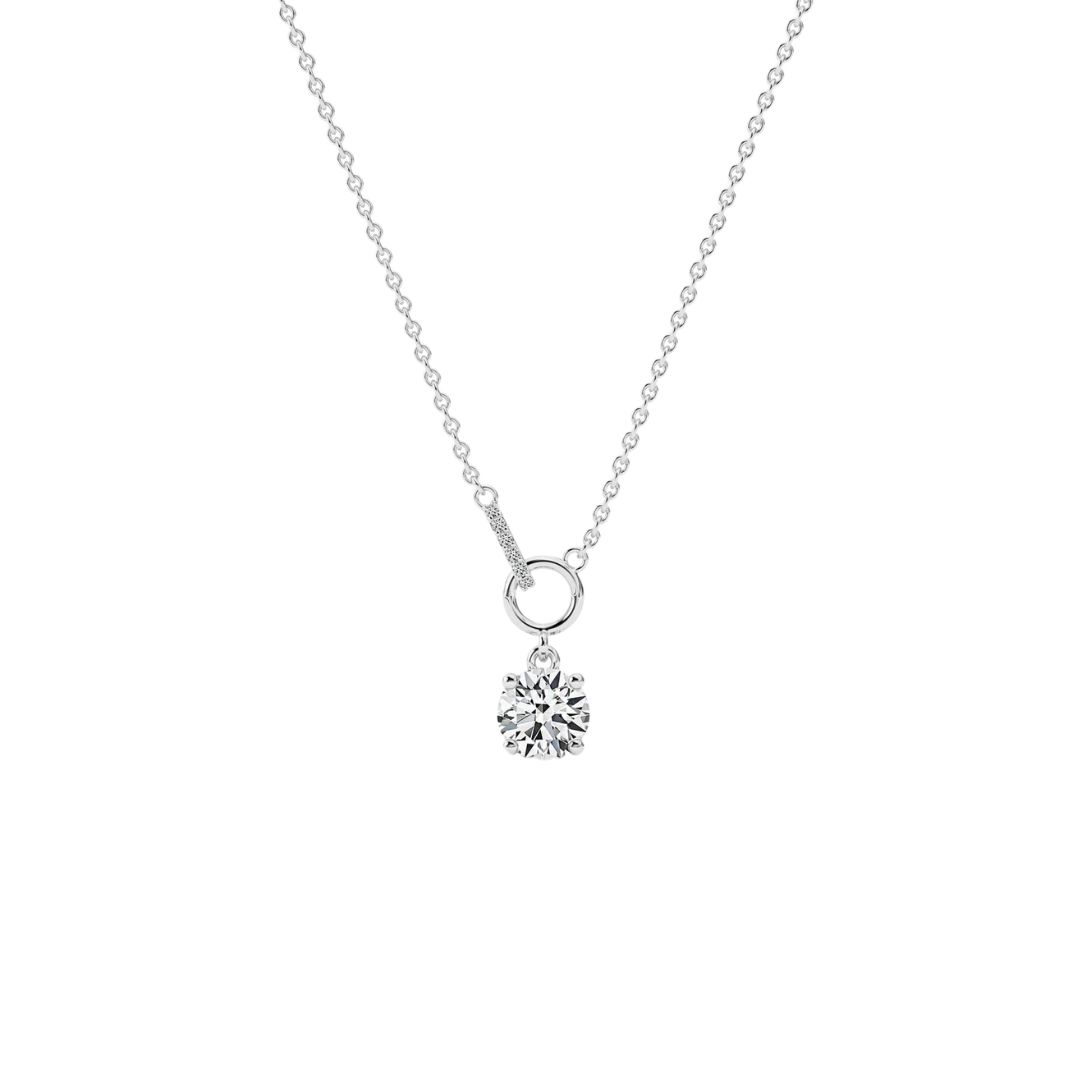 Minimalist Interlocking Unique 1.00ct Round Lab-grown Diamond Necklaces